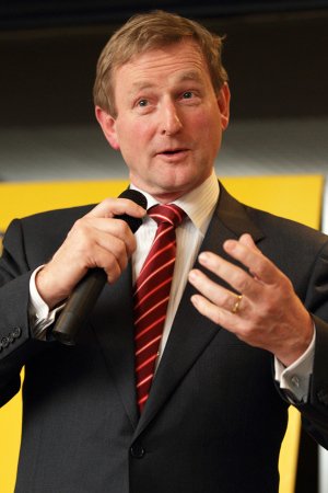 Enda Kenny speaking at party rally.