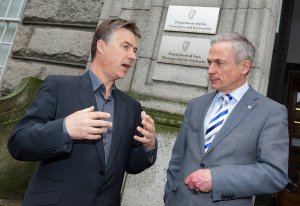 Fineos CEO Michael Kelly and Minister Bruton.