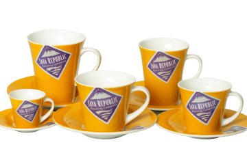 Product photograph of Jave Republic coffee cups.